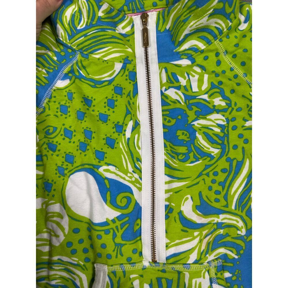 Lilly Pulitzer Skipper Popover Pullover Green Blue Print Size Small - Picture 5 of 9